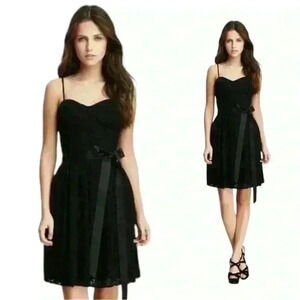 Isaac Mizrahi New York Black Eyelet Fit & Flare Dress Size 8